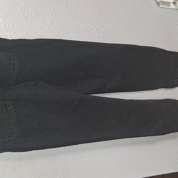 Asos Design Black Denim Overalls Straight Leg 6 - Picture 6 of 6